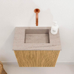 Mondiaz JOYA-DLUX 40cm toiletmeubel - kleur Oak - Wastafel FAYE positie Midden Zonder kraangat kleur Saba. SW1424157
