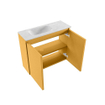 MONDIAZ TURE-DLUX Meuble toilette - 60cm - Ocher - EDEN - vasque Opalo - position gauche - 1 trou de robinet SW1104428