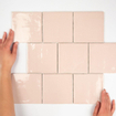 Terravito Viondo carreau mural - 13x13cm - 10mm - Carré - Rose Brillant SW542672