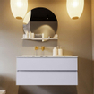 MONDIAZ VICA-DLUX Ensemble meuble de salle de bains - 110cm - sous-meuble cale - 2 tiroirs - lavabo encastré cloud gauche - sans trous de robinetterie - version haute 60cm - glace SW1088313