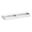 BRAUER Lavabo Gravity - 140x46x13cm - 2 lavabos - 0 trous de robinet - marbre minéral - blanc satiné SW1200441