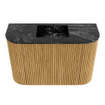 Mondiaz JOYA-DLUX 63.2cm toiletmeubel - ronding links en rechts kleur Oak - Wastafel FAYE positie Midden Zonder kraangat kleur Lava. SW1422117