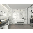 Terravito Alpuro carreau mural - 40x120cm - 10mm - Rectangulaire - rectifié - Aspect marbre - Blanc/noir brillant SW359760
