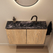 MONDIAZ TURE-DLUX Meuble toilette - 80cm - Washed Oak - EDEN - vasque Lava - position centrale - 1 trou de robinet SW1104135