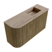 Mondiaz JOYA-DLUX Meuble de toilette 71,6cm - arrondi gauche couleur Dusk - Vasque FAYE position Droite 1 trou de robinet couleur Saba. SW1426079