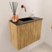 Mondiaz JOYA-DLUX Meuble de toilette 50cm - couleur Oak - Vasque FAYE position Milieu Sans trou de robinet couleur Lava SW1422034