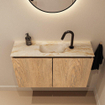 MONDIAZ TURE-DLUX Meuble WC 80 cm Washed Oak. Lavabo EDEN Frappe position milieu. Avec 1 trou de robinet. SW1103053