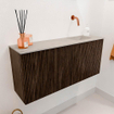 Mondiaz JOYA-DLUX 90cm toiletmeubel - kleur Walnut - Wastafel FAYE positie Rechts Zonder kraangat kleur Opalo. SW1422519