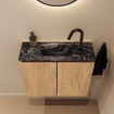 MONDIAZ TURE-DLUX Meuble toilette - 60cm - Washed Oak - EDEN - vasque Lava - position centrale - 1 trou de robinet SW1104124