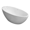 Wiesbaden Oval vrijstaand ligbad 170 x 78 cm acryl mat wit met waste mat wit SW295949