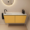 MONDIAZ TURE-DLUX meuble WC 100 cm Ocher. Lavabo EDEN Opalo position gauche. Avec 1 trou de robinet. SW1104446