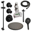 BRAUER Black Edition Regendoucheset inbouw - hoofddouche 30cm - plafondarm 20cm - 3 gladde knoppen - inclusief inbouwdeel - handdouche rond 3 standen - mat zwart SW486516