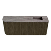 Mondiaz JOYA-DLUX Meuble de salle de bains 101.6cm - arrondi gauche couleur Shadow - Vasque FAYE position Droite Sans trou de robinet couleur Oza SW1425082