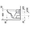 Duravit D-Code wandcloset diepspoel spoelrandloos 35.5x54.5cm wit SW104232