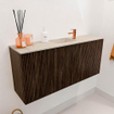 Mondiaz JOYA-DLUX 90cm meuble de salle de bains - couleur Walnut - Vasque FAYE position Milieu 1 trou de robinet couleur Frappe. SW1422303