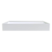 Arcqua Edge Lavabo à poser - 80x47x12cm - sans trou de robinet - marbre coulé - blanc brillant SW1581335