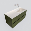 Mondiaz VICA Meuble Army avec 2 tiroirs 100x50x45cm vasque lavabo Cloud droite sans trou de robinet SW410104