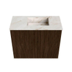 Mondiaz JOYA-DLUX 50cm meuble de toilette - couleur Walnut - Vasque FAYE position Droite Sans trou de robinet couleur Frappe. SW1422305