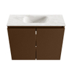 MONDIAZ TURE-DLUX Meuble toilette - 60cm - Rust - EDEN - vasque Ostra - position centrale - sans trou de robinet SW1105099