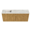 Mondiaz JOYA-DLUX 100cm toiletmeubel - kleur Oak - Wastafel FAYE positie Links 1 kraangat kleur Ostra. SW1422206