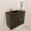 Mondiaz JOYA 50cm toiletmeubel - kleur Shadow - Wastafel FAYE positie Links 1 kraangat kleur Urban. SW1421469