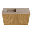 Mondiaz JOYA-DLUX 70cm toiletmeubel - kleur Oak - Wastafel FAYE positie Links Zonder kraangat kleur Saba. SW1424185