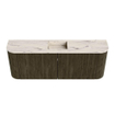 Mondiaz JOYA-DLUX 113.2cm toiletmeubel - ronding links en rechts kleur Shadow - Wastafel FAYE positie Midden Zonder kraangat kleur Nata. SW1425011