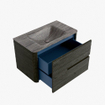 Mondiaz CIRO-DLUX Ensemble de meubles de salle de bains - 80x45x50cm - lavabo solid surface Oza - 1 vasque milieu - sans trous de robinet - 2 tiroirs - Shadow SW1532615