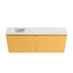 MONDIAZ TURE-DLUX meuble WC 120 cm Ocher. EDEN lavabo Ostra position gauche. Sans trou de robinet. SW1104957