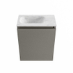 MONDIAZ TURE-DLUX Meuble toilette - 40cm - Smoke - EDEN - vasque Opalo - position gauche - 1 trou de robinet SW1104574