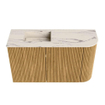 Mondiaz JOYA-DLUX 71.6cm toiletmeubel - ronding rechts kleur Oak - Wastafel FAYE positie Links 1 kraangat kleur Nata. SW1424032