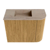 Mondiaz JOYA-DLUX 51.6cm toiletmeubel - ronding rechts kleur Oak - Wastafel FAYE positie Links Zonder kraangat kleur Saba. SW1424179