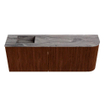 Mondiaz JOYA-DLUX Meuble de salle de bains - 111,6cm - arrondi droit couleur Ruby - Vasque FAYE position Gauche Sans trou de robinet couleur Sombra SW1425702