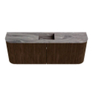 Mondiaz JOYA-DLUX Meuble de salle de bains - 113,2cm - arrondis gauche et droite couleur Walnut - Vasque FAYE position Milieu Sans trou de robinet couleur Sombra SW1424780