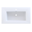 Arcqua Mira Inbouw Wastafel - 81x46x1.5cm - enkele wasbak - 1 kraangat - cast marble - mat wit SW1581354