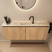 MONDIAZ TURE-DLUX Meuble toilette - 120cm - Washed Oak - EDEN - vasque Frappe - position centrale - 1 trou de robinet SW1103101