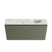 MONDIAZ TURE-DLUX Meuble toilette - 100cm - Army - EDEN - vasque Glace - position droite - 1 trou de robinet SW1103187