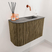 Mondiaz JOYA-DLUX Meuble de salle de bains 61,6cm - arrondi gauche couleur Dusk - Vasque FAYE position Droite Sans trou de robinet couleur Sombra SW1426157