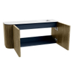 Mondiaz JOYA 91.6cm toiletmeubel - ronding links kleur Dusk - Wastafel FAYE positie Rechts Zonder kraangat kleur Talc. SW1421586