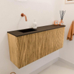 Mondiaz JOYA 101.6cm meuble de salle de bains - arrondi droite couleur Oak - Vasque FAYE position Gauche Sans trou de robinet couleur Urban SW1421214