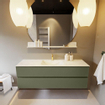 Mondiaz VICA-DLUX ensemble de meuble de salle de bain - 150cm - meuble sous-vasque armée - 2 tiroirs - lavabo encastré nuage milieu - 1 trou de robinet - version haute de 60cm - opalo SW1086565