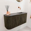 Mondiaz JOYA-DLUX 81.6cm toiletmeubel - ronding links kleur Shadow - Wastafel FAYE positie Rechts Zonder kraangat kleur Sombra. SW1425230