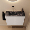 MONDIAZ TURE-DLUX Meuble toilette - 60cm - Linen - EDEN - vasque Lava - position gauche - sans trou de robinet SW1103861