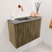 Mondiaz JOYA-DLUX 61.6cm toiletmeubel - ronding rechts kleur Dusk - Wastafel FAYE positie Links Zonder kraangat kleur Sombra. SW1426158