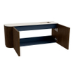 Mondiaz JOYA-DLUX 101.6cm toiletmeubel - ronding links kleur Walnut - Wastafel FAYE positie Rechts Zonder kraangat kleur Meli. SW1424443