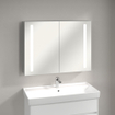 Villeroy & Boch My View armoire de toilette - avec 2 portes avec éclairage LED intégré vertical 100x75x17.3cm 1024981