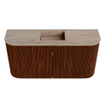 Mondiaz JOYA-DLUX 83.2cm meuble de salle de bains sous lavabo - arrondis gauche et droite couleur Ruby - Vasque FAYE position Milieu 1 trou de robinet couleur Saba. SW1425638