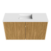 Mondiaz JOYA 70cm toiletmeubel - kleur Oak - Wastafel FAYE positie Midden 1 kraangat kleur Talc. SW1421104