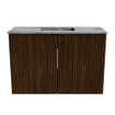 Mondiaz JOYA-DLUX 60cm meuble de salle de bains - couleur Walnut - Vasque FAYE position Milieu Sans trou de robinet couleur Sombra. SW1424715