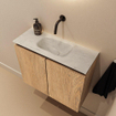 MONDIAZ TURE-DLUX Meuble de toilette 60cm Washed Oak. Lavabo EDEN Opalo position milieu. Sans trou de robinet. SW1104637
